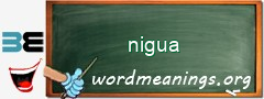 WordMeaning blackboard for nigua